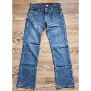 Girls Levi's Signature Blue Jeans Size 16 Stone Wash Straight Leg Stretch